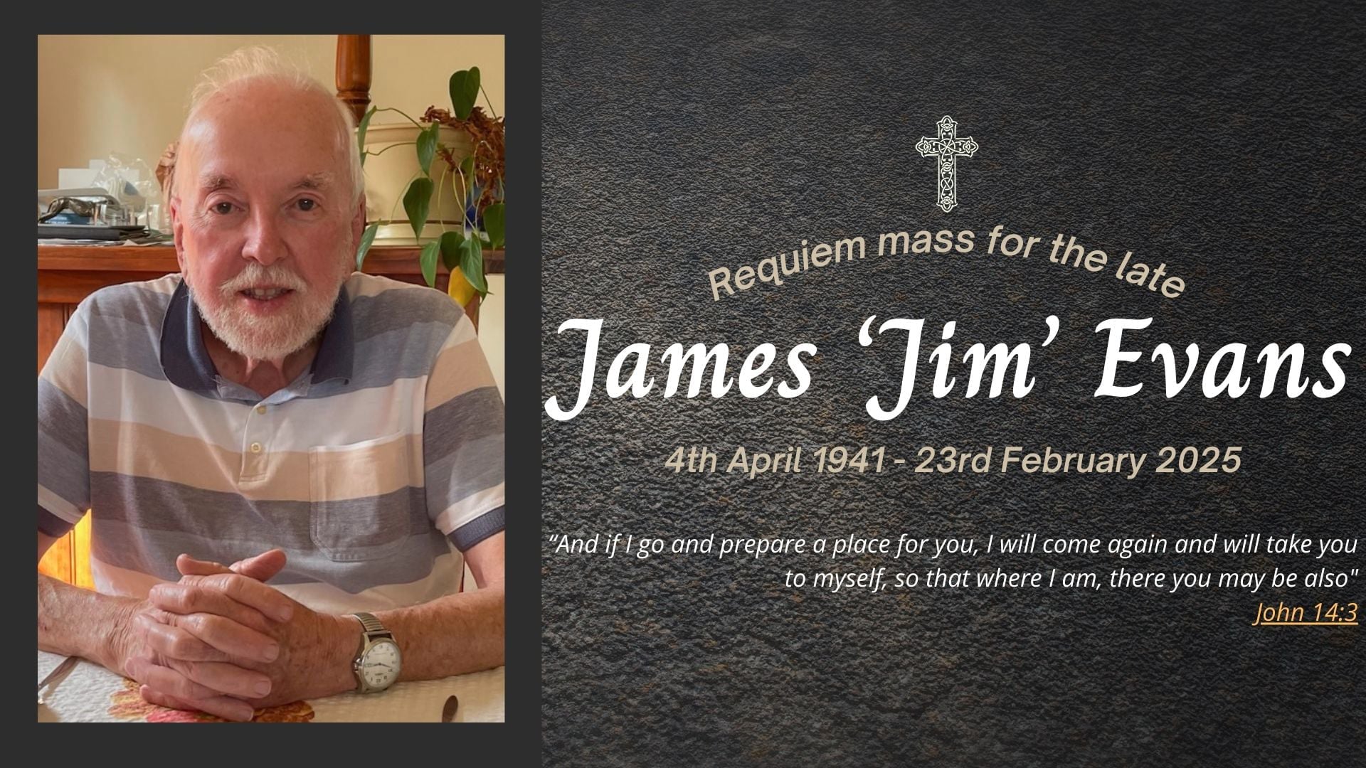 Funeral livestream of the late James 'Jim' Evans