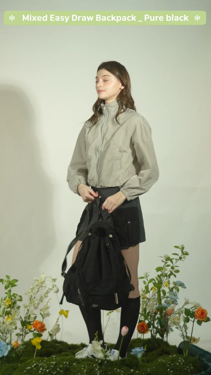 MUSINSA | MASMARULEZ [INT] Mixed Easy Draw Backpack _ Pure black