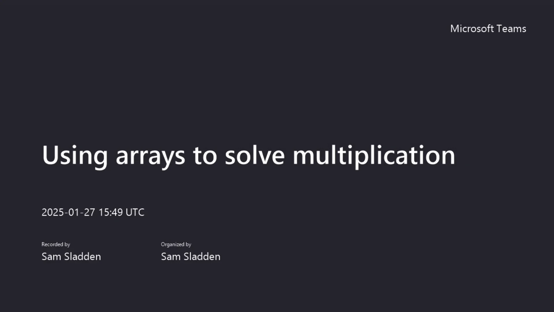 Using arrays to solve multiplication