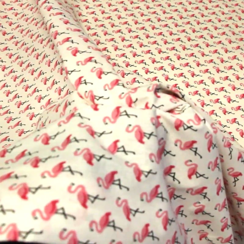 Vidéo: Cretonne 100% coton - Flamant rose
