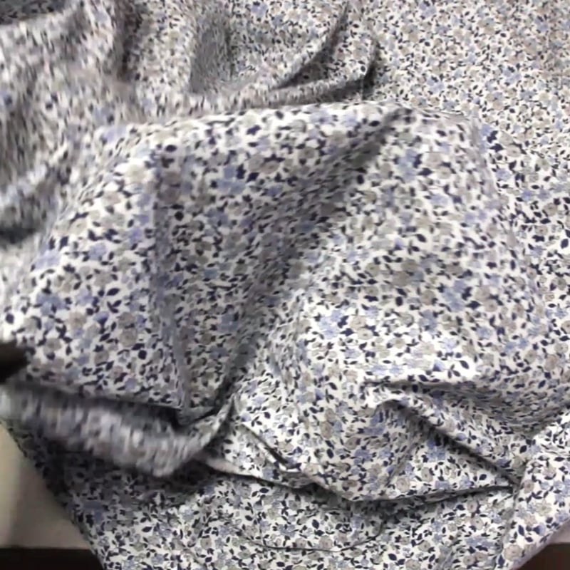 Vidéo: Cretonne 100% coton - Fleuri bleu & gris