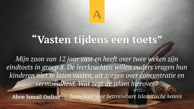 Vasten tijdens een toets