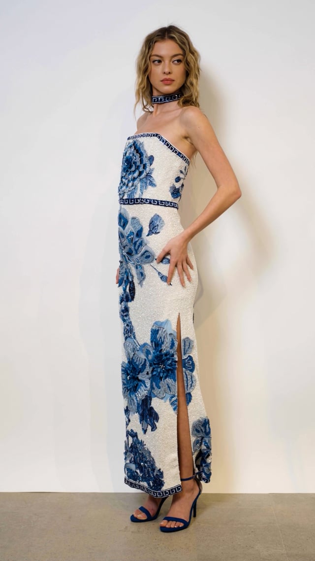 Georgie Embellished Gown In Affection | Alice + Olivia