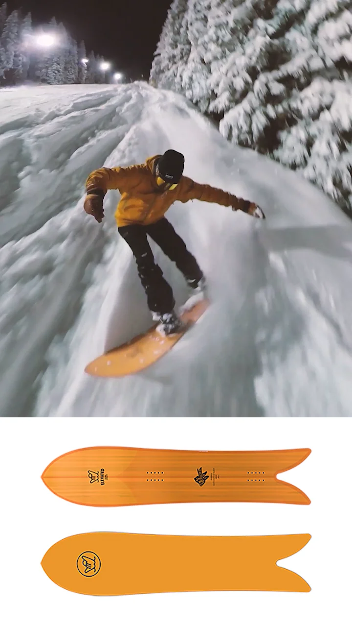 Fish Tail Snow Board | Golden Snow Board | Elevated Surf