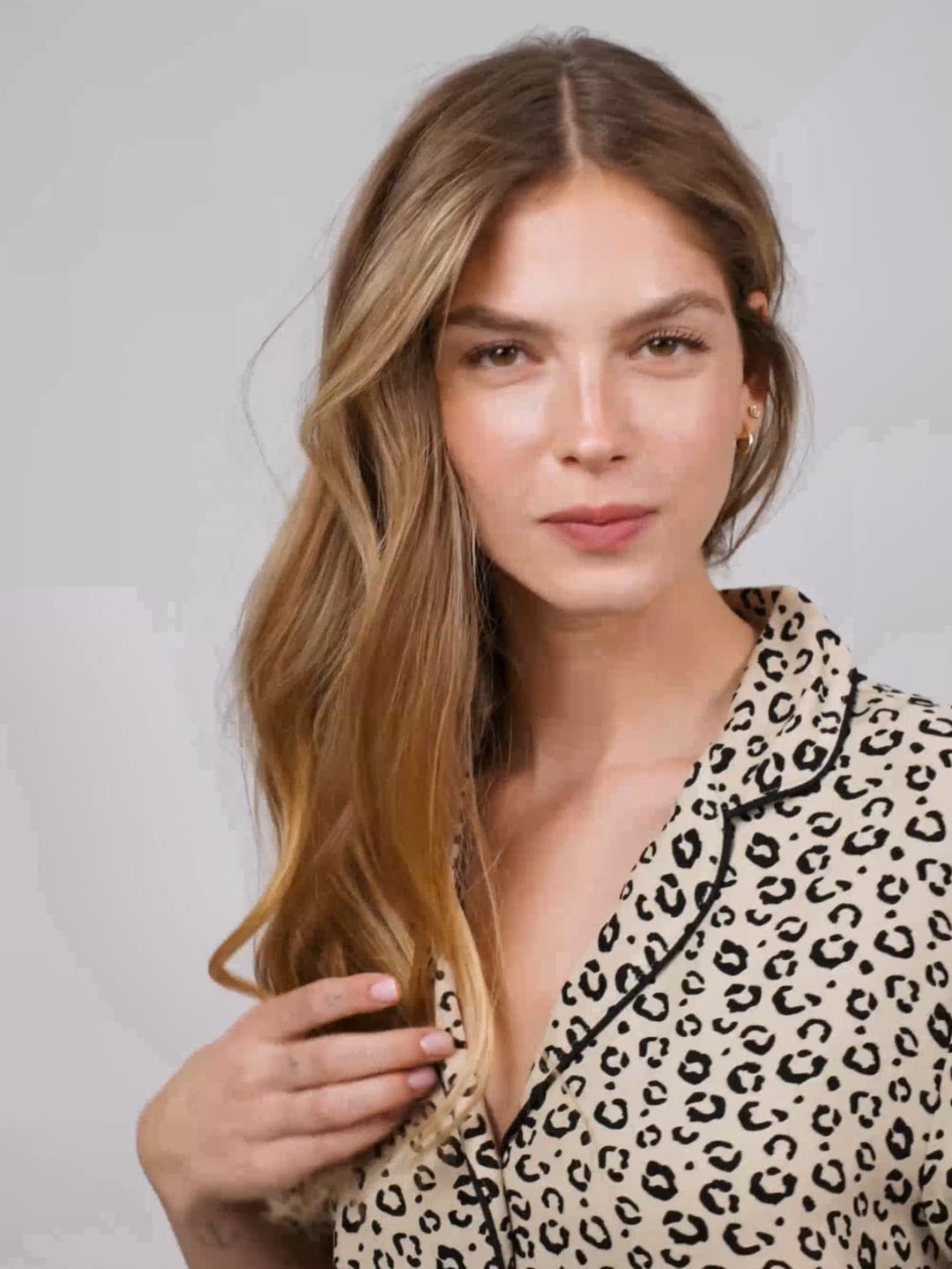 סט פיג’מה מכופתרת LEOPARD