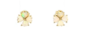 Opal Floral Earrings in 18kt Gold Over Sterling