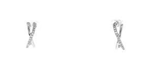 .10 ct. t.w. Diamond Crisscross C-Hoop Earrings in Sterling Silver