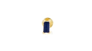 .10 Carat Baguette Sapphire Single Flat-Back Stud Earring in 14kt Yellow Gold