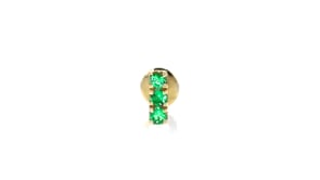 Emerald Bar Flat-Back Stud Earrings in 14kt Yellow Gold