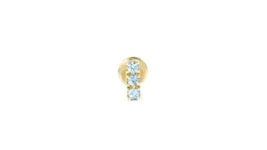 Aquamarine Bar Flat-Back Stud Earrings in 14kt Yellow Gold