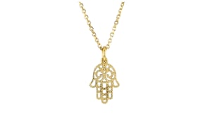 Italian 18kt Gold Vermeil Hamsa Pendant Necklace