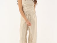 Beige shiny top with shoulder padding | My Jewellery