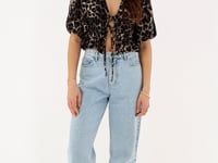 Brown leopard print top with puff sleeves | My Jewellery