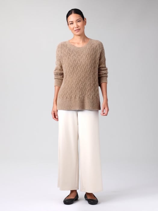 Fringed Organic Cotton Crew Neck Top | EILEEN FISHER Fringed Organic Cotton Crew Neck Top | EILEEN FISHER