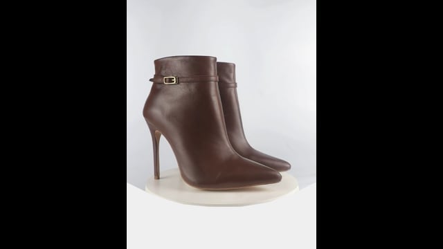Bota Couro Premium Salto Alto Fino Café