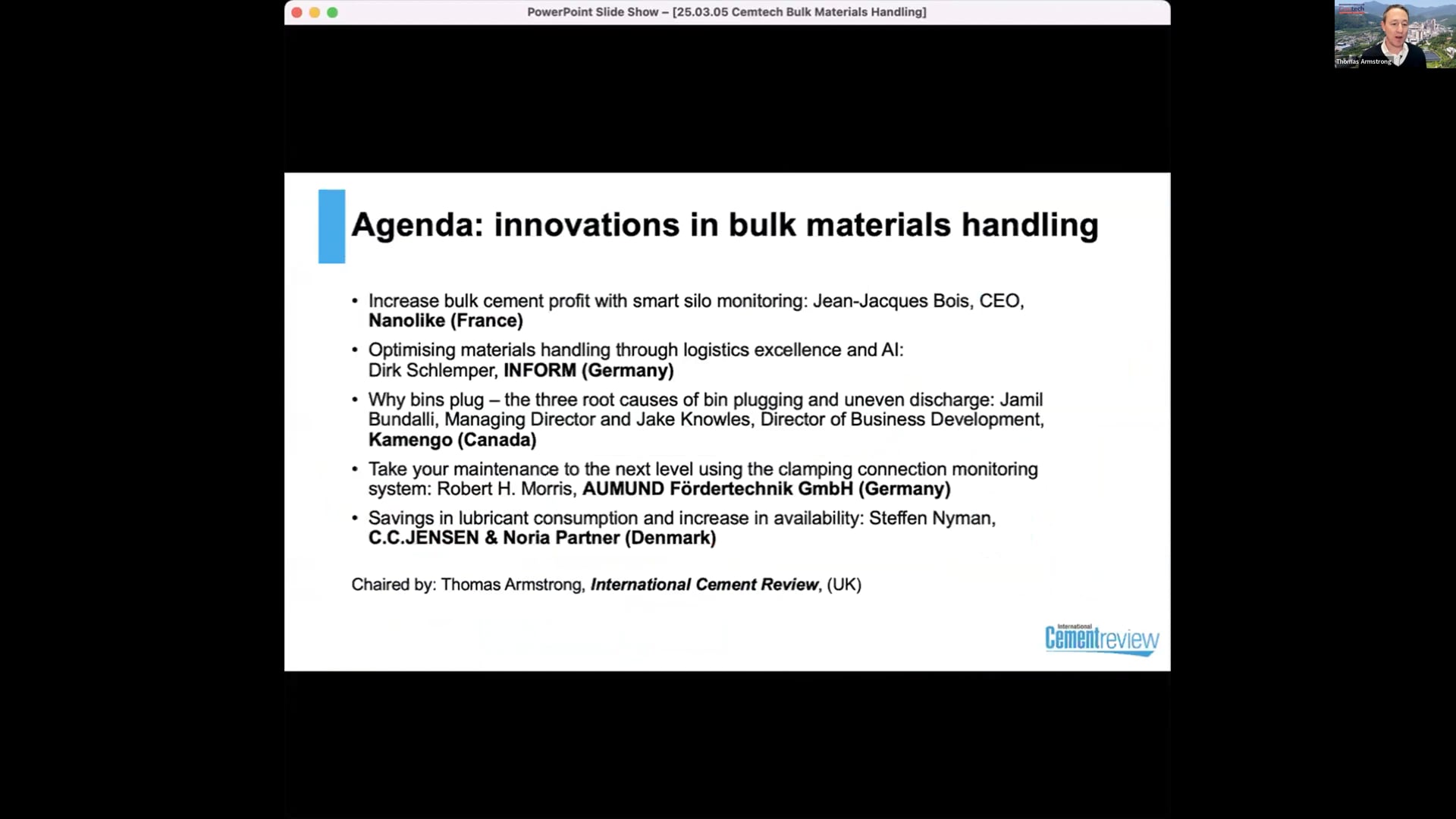 Cemtech Live Webinar: Innovations in Bulk Materials Handling for the Cement Industry
