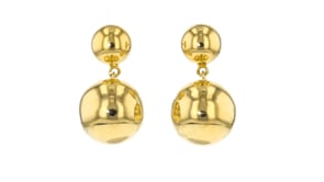 Italian 18kt Gold Over Sterling Double-Bead Drop Earrings