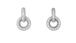 1.50 ct. t.w. CZ Huggie Hoop Earrings with Removable Drops in Sterling Silver