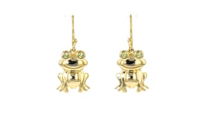 .20 ct. t.w. Peridot Frog Drop Earrings in 18kt Gold Over Sterling