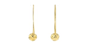 Italian 18kt Gold Over Sterling Diamond-Cut Ball Drop Earrings