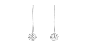 Italian Sterling Silver Diamond-Cut Ball Drop Earrings