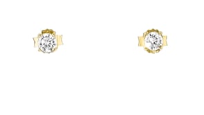 6-6.5mm Cultured Pearl and .60 ct. t.w. CZ Jewelry Set: Three Pairs of Earrings in 18kt Gold Over Sterling