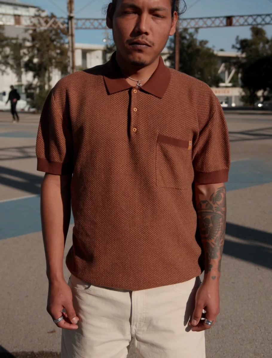 Rocky knit polo shirt in Brown | T-Shirts | Dickies GB.