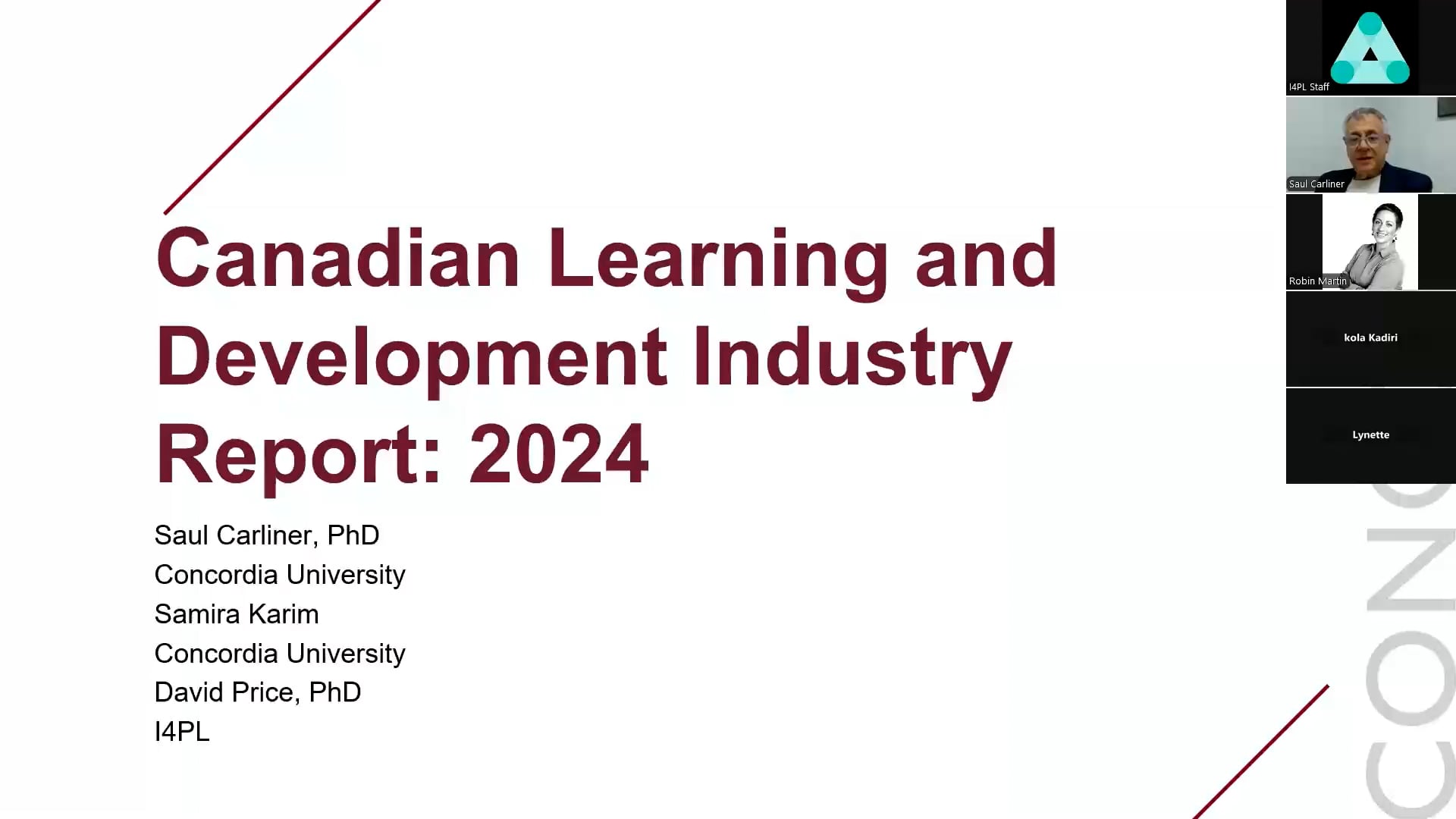 Preliminary Reports of Canada’s Learning and Development Industry Survey