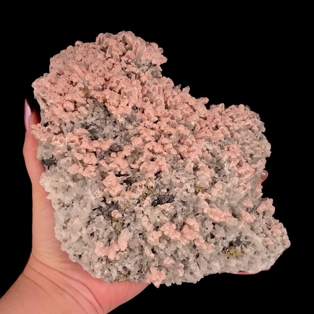 Rhodochrosite on Quartz (large specimen)
