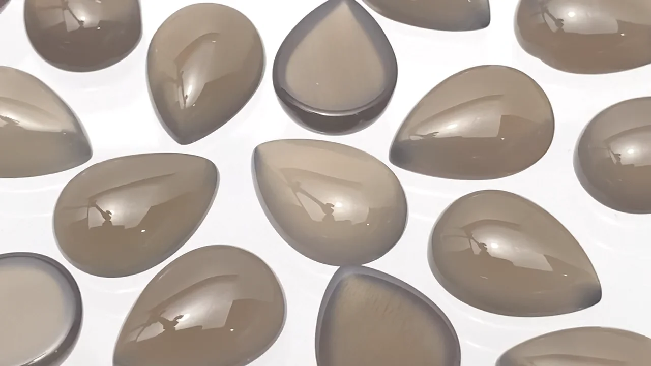 グレーオニキス ペアシェイプ カボション18×13mm 3個｜天然石ビーズの