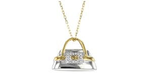 C. 2000 Vintage Movado .10 ct. t.w. Diamond Purse Pendant Necklace in 18kt Two-Tone Gold