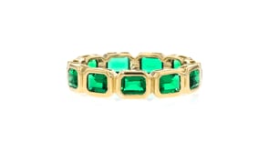 1.70 ct. t.w. Lab-Grown Emerald Eternity Band in 18kt Gold Vermeil