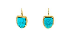 Italian Tagliamonte Blue Magnesite Mask Drop Earrings in 18kt Gold Over Sterling