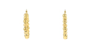 Italian 4mm 18kt Gold Over Sterling Diamond-Cut Bead Hoop Earrings