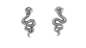 Sterling Silver Bali-Style Snake Earrings