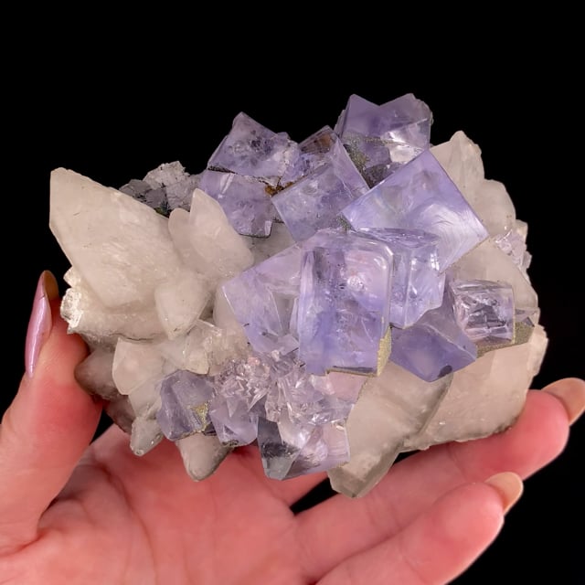 Fluorite (GEM crystals) with Calcite and Pyrite