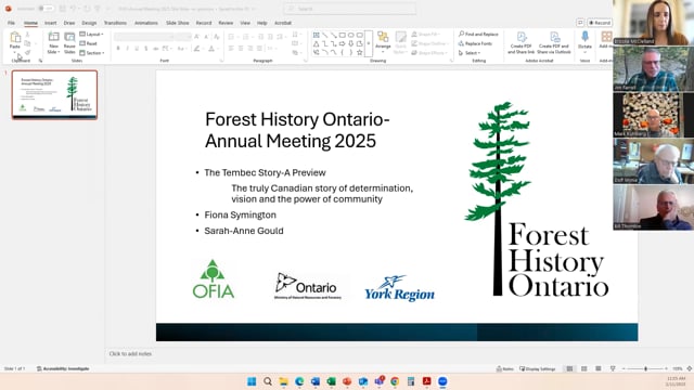 Forest History Ontario Annual Meeting 2025 