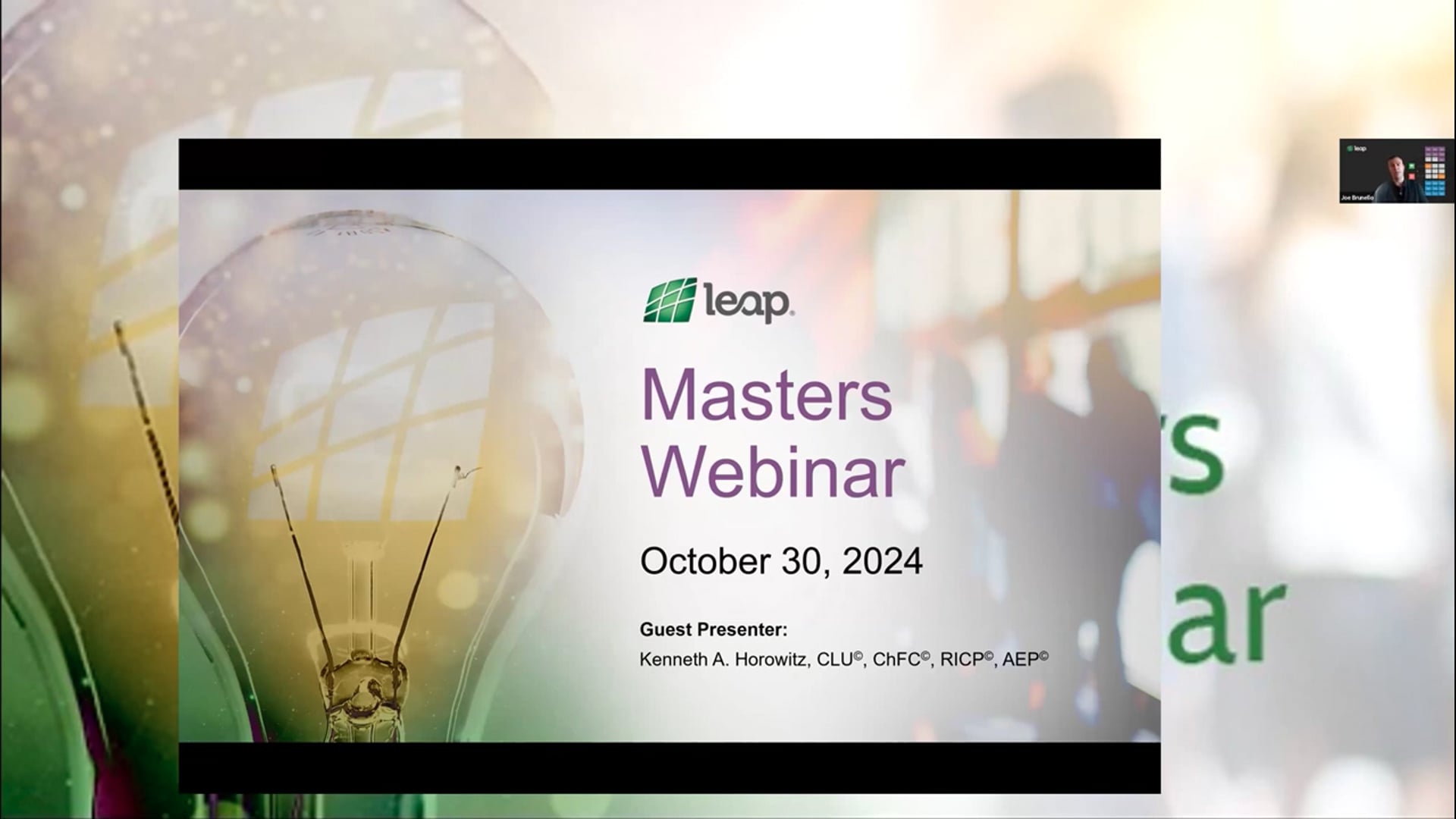 10/30/2024 Masters Webinar - Kenneth Horowitz - New Distributions Rules fore Retirement Assets