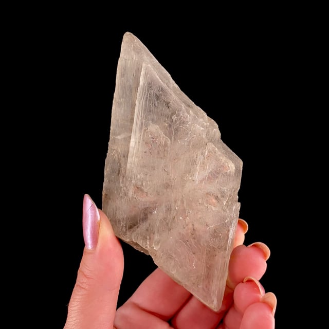 Gypsum var: Selenite (doubly-terminated ''floater'' crystal) (RARE locality specimen)