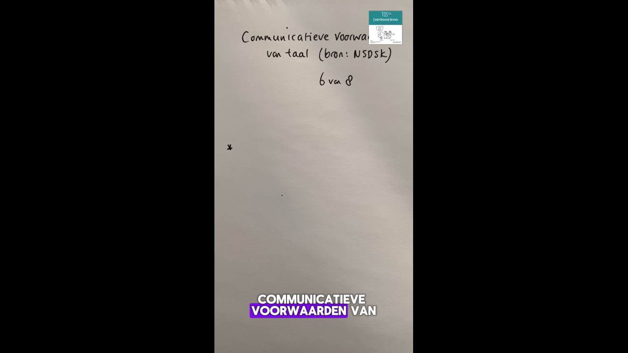 6. van 8 Beurtwisseling - Communicatieve voorwaarden van taal (bron: NSDSK)