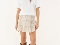 Beige linen skirt with ruffles | My Jewellery