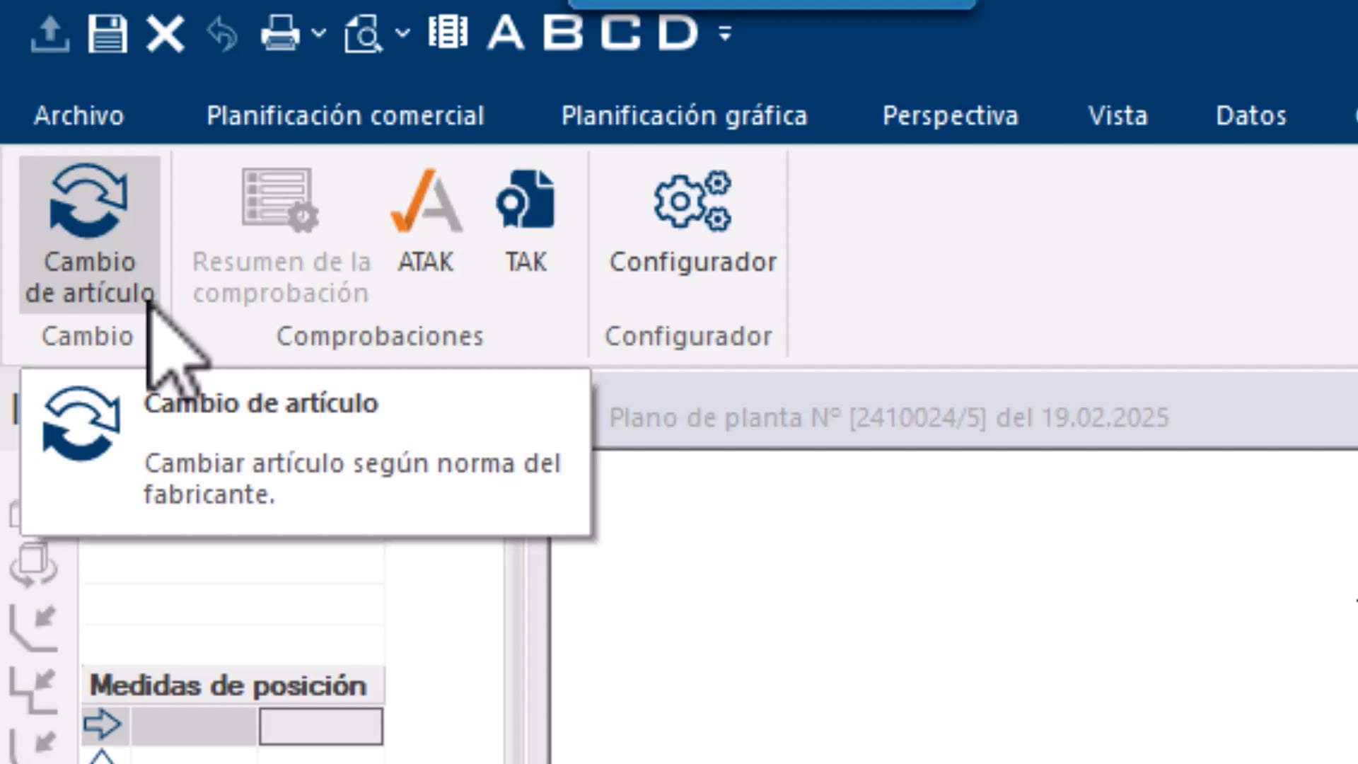 Cambio de artículos