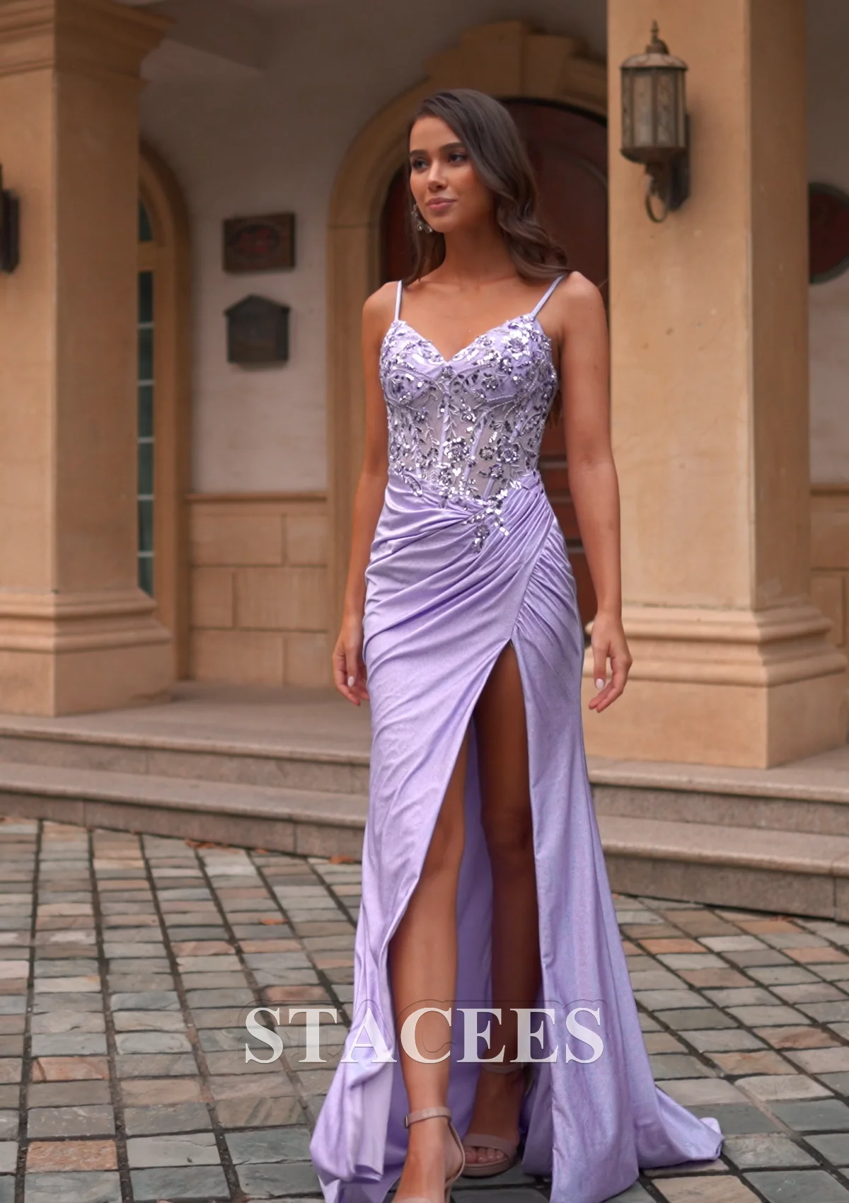 トップス THEREDTHREAD S lace trim suit ensemble Chandler: Lace Sweetheart Mermaid Wedding Dress with Semi-Sheer