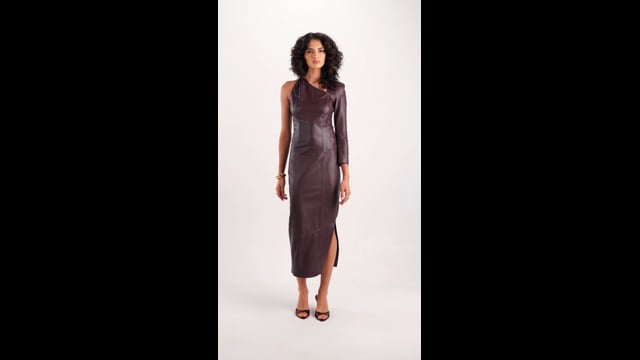 Vestido de Couro Legítimo Saori Preto