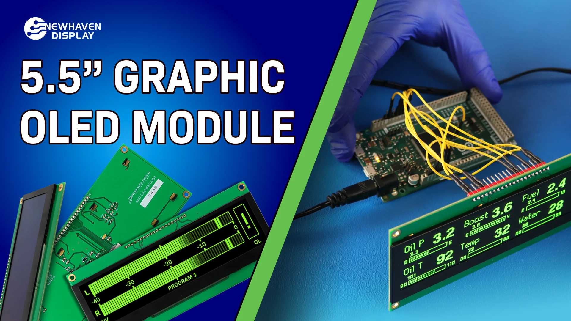 ゆめページ 5.5 inch Green Graphic OLED Module