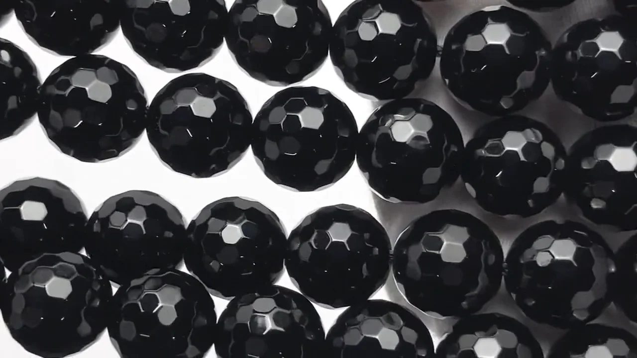 オニキス 128面ラウンドカット10mm ｜天然石ビーズの卸問屋・通販