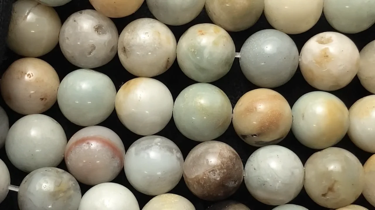 ミックスアマゾナイト ラウンド10mm 1連｜天然石ビーズの卸問屋