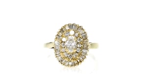 C. 1980 Vintage 1.00 ct. t.w. Diamond Cluster Ring in 14kt Yellow Gold
