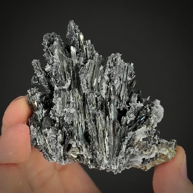 Jamesonite with Quartz & Pyrite