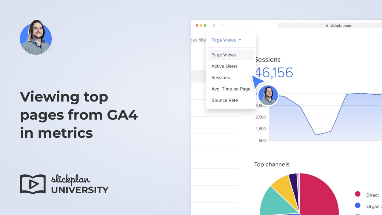 Viewing top pages from GA4 in metrics